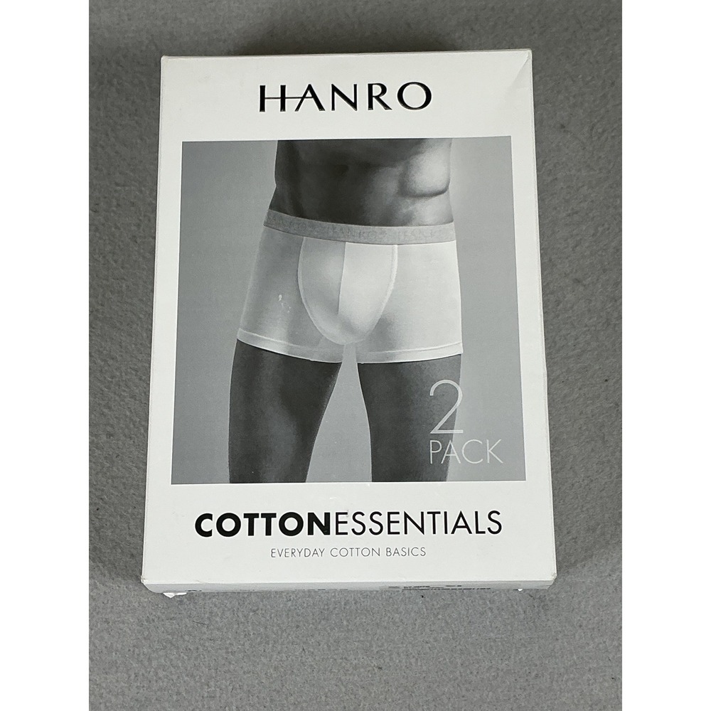 HANRO Cotton Essentials Mens Boxer Briefs White 2 Pack Size‎ S New MSRP $72